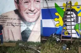 La Nueva York con un mural de Juan Domingo Perón