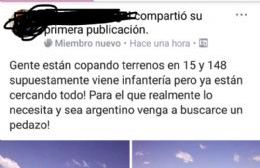 Invitan desde Facebook a tomar terrenos con la condición de ser "argentino"