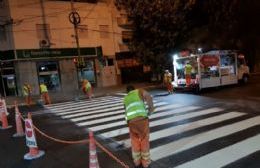 Trabajos de demarcación horizontal en Avenidas Génova y Montevideo