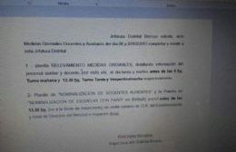 La jefa distrital envió una circular para “identificar” los docentes y auxiliares que van al paro