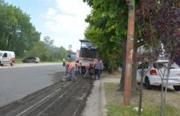 Detalles de la reparación de la carpeta asfáltica de la Avenida Génova
