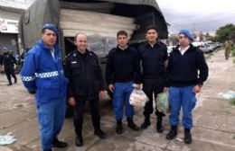 La Policía Local se acopló a la ayuda a los damnificados por el temporal