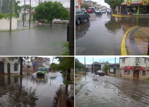 Calles anegadas en toda la ciudad