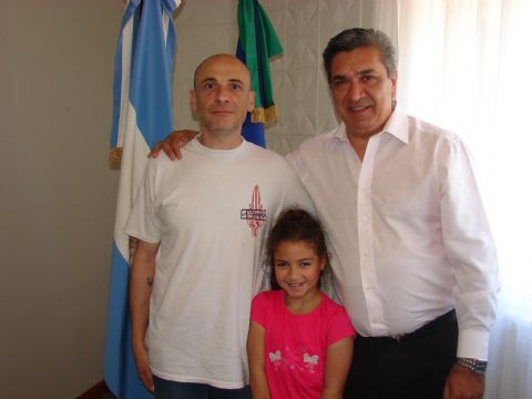 Slezack recibió a la patinadora local Julieta Moreno