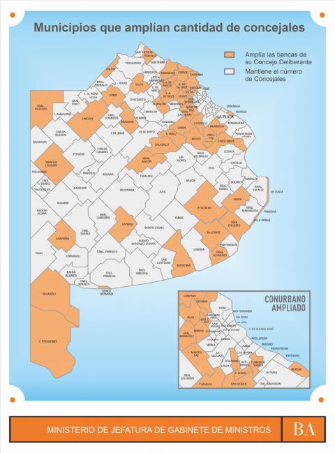 En 51 distritos de la Provincia aumenta la cantidad de concejales