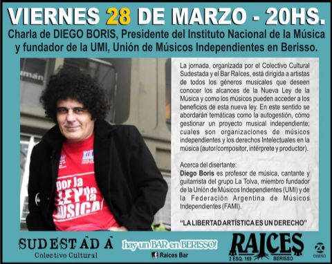 Charla del presidente del Instituto Nacional de la Música en Berisso