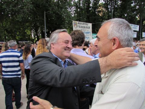 Celi acompañó a Joaquín de la Torre en su reasunción como intendente de San Miguel