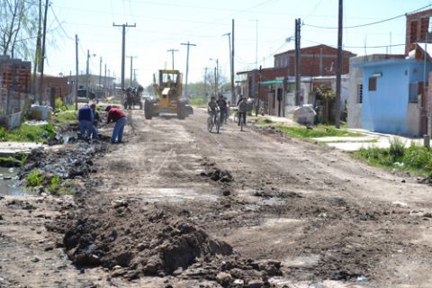 Mejorado de calles en Villa Argüello
