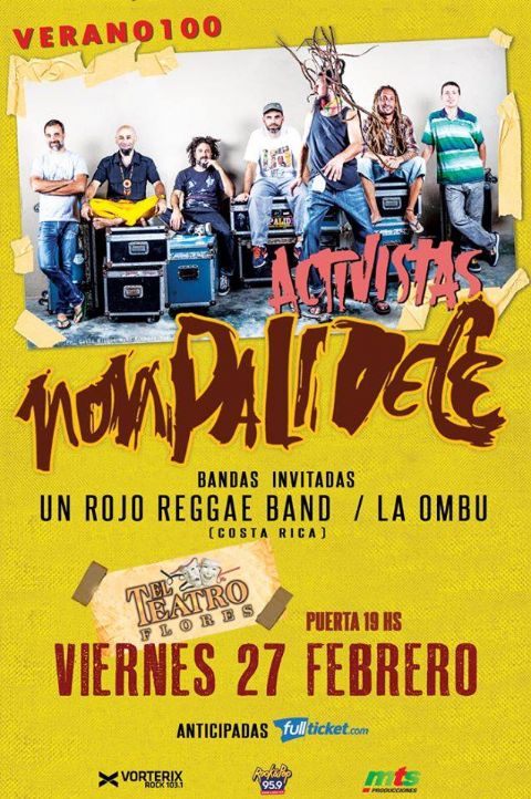 Los berissenses de La Ombú tocarán en Teatro Flores junto a Nompalidece y Un Rojo Reggae Band