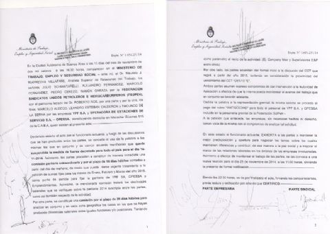 Intervino el Ministerio de Trabajo y se levantó el paro en YPF