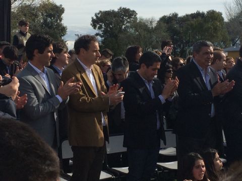 Slezack junto a Scioli y ‘Pepe’ Mujica en los 40 años de la Escuela Agraria de Bavio