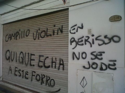Leyenda intimidatoria en contra del director de BerissoCiudad