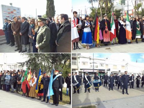 Desayuno popular e izamiento de la Bandera
