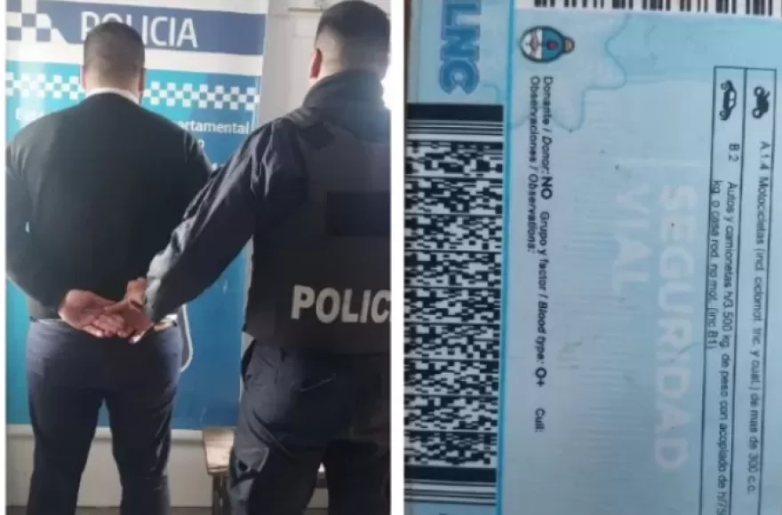 Durante el procedimiento constataron que el sujeto circulaba con una licencia de conducir apócrifa.
