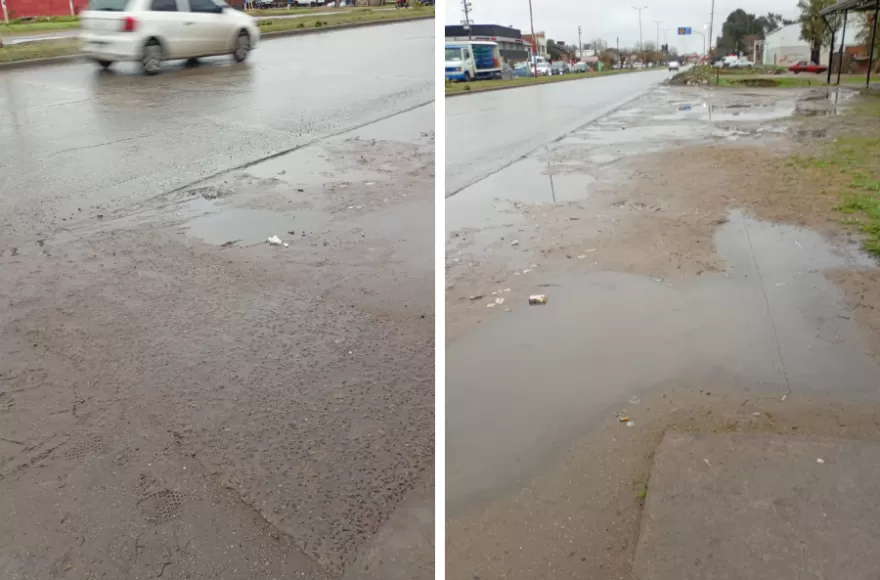 La lluvia deja en evidencia el estado del lugar.