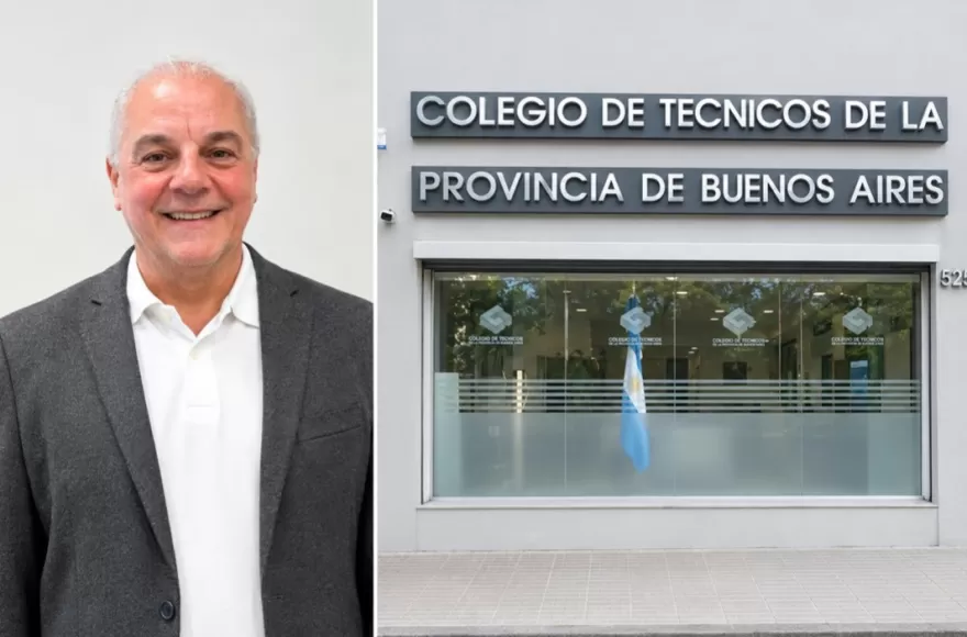 Daniel Gasparetti, presidente reelecto del Consejo Superior del Colegio de Técnicos de la Provincia de Buenos Aires. 