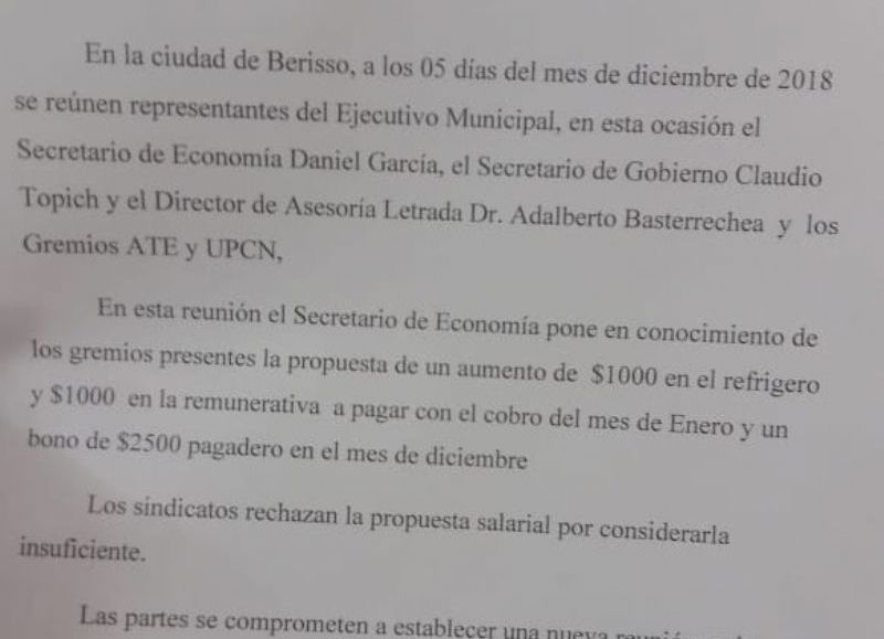 La postura sindical.