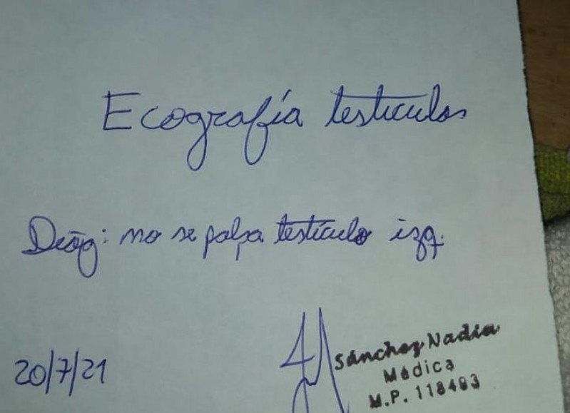 Necesita 1800 pesos para una práctica médica.