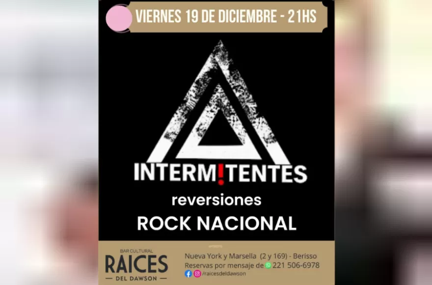 El viernes llega el turno de las reversiones del rock nacional de la mano de Intermitentes.