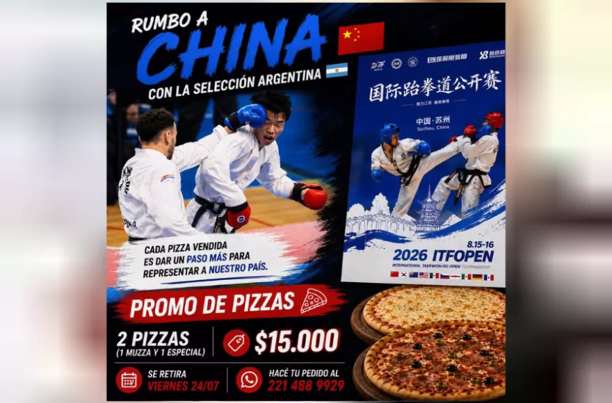 Venta de pizzas para colaborar con Lautaro Flamini.
