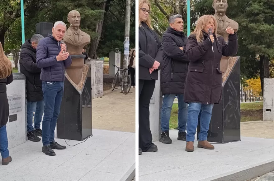 Fabián Cagliardi y Elsa Lara hablaron durante el acto.