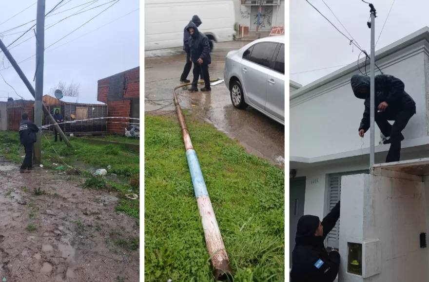 Consecuencias del temporal en distintos puntos de la ciudad.