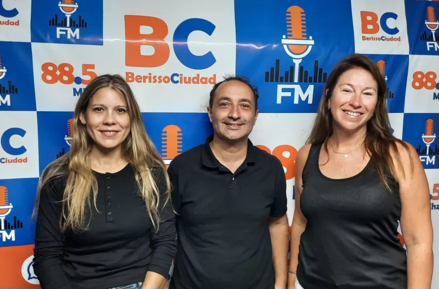 Gabriela Di Lorenzo, Mariano Schmarson y Claudia González, integrantes de la Comisión Directiva de la Cámara de Comercio e Industria de Berisso.