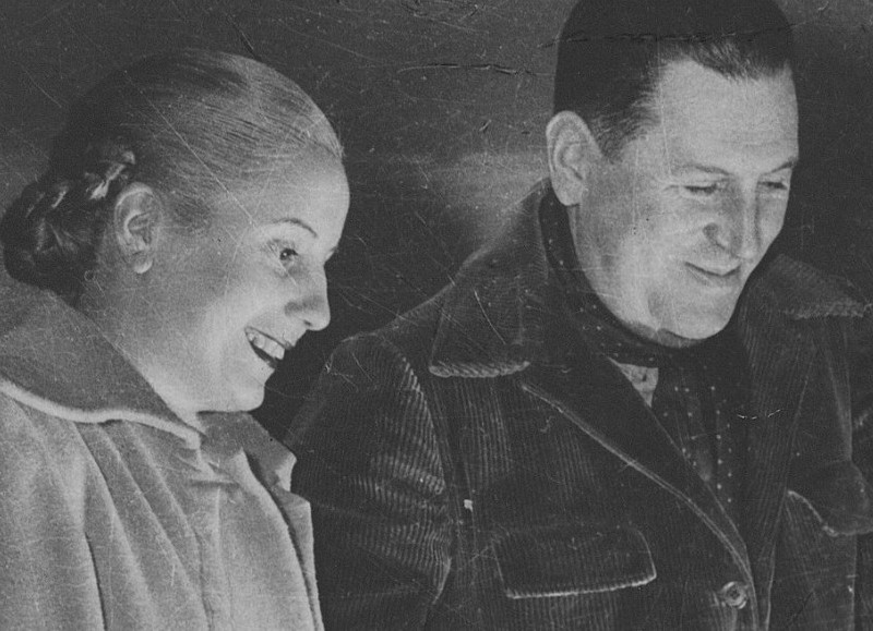 Eva Duarte y Juan Domingo Perón.