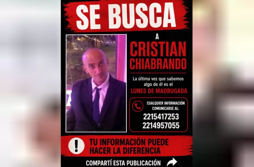 Desde el lunes a la madrugada no hay noticias de Cristian.