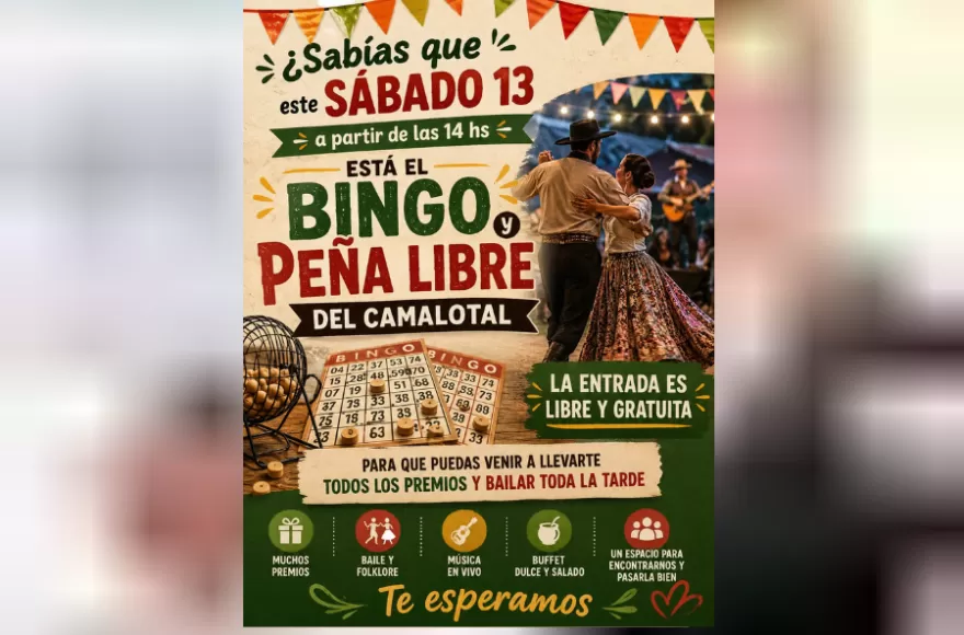 El bingo se va a realizar este sábado.