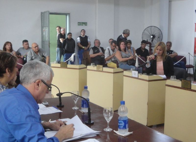 Presidenta y secretario del HCD conduciendo la breve sesión