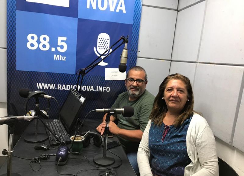 Los referentes sindicales Juan Jorajuría y Sandra Romo.