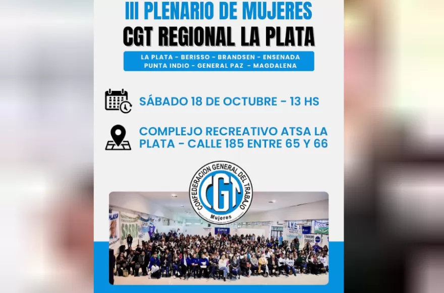 El plenario se realizará desde las 13 en el Complejo Recreativo de ATSA La Plata
