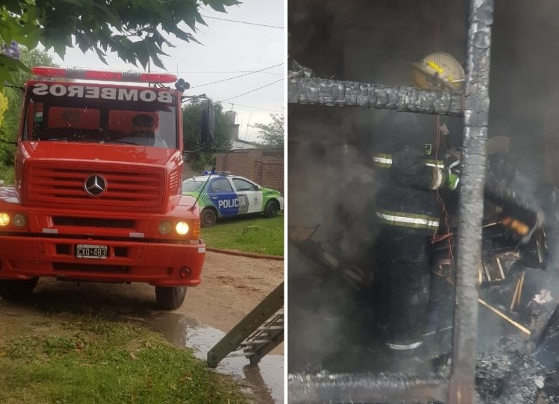 Intervención de los Bomberos.