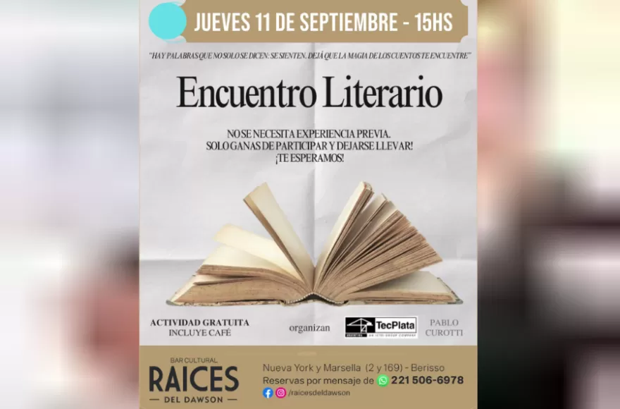 Este jueves habrá un encuentro literario.