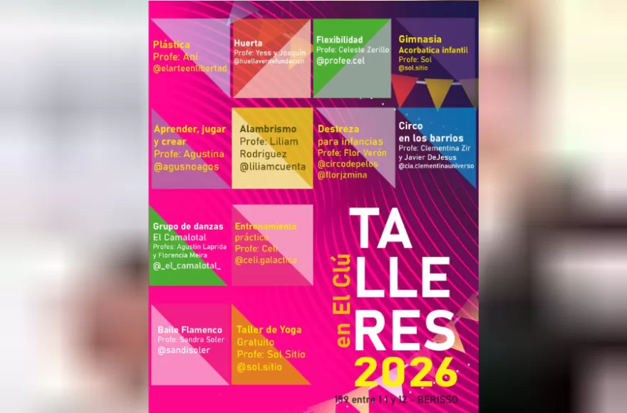 La propuesta de talleres en El Clú.