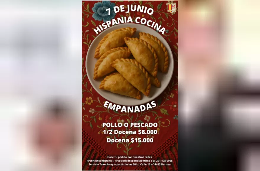 La venta de empanadas será el 7 de junio.