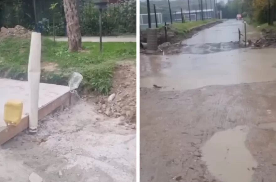 La vecina detalló que, en días de lluvia, la calle se llena de agua.
