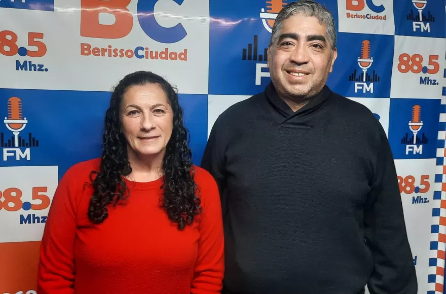 Cecilia Quevedo y Ariel “Chino” Serrano, candidatos del Frente Somos Buenos Aires en Berisso.