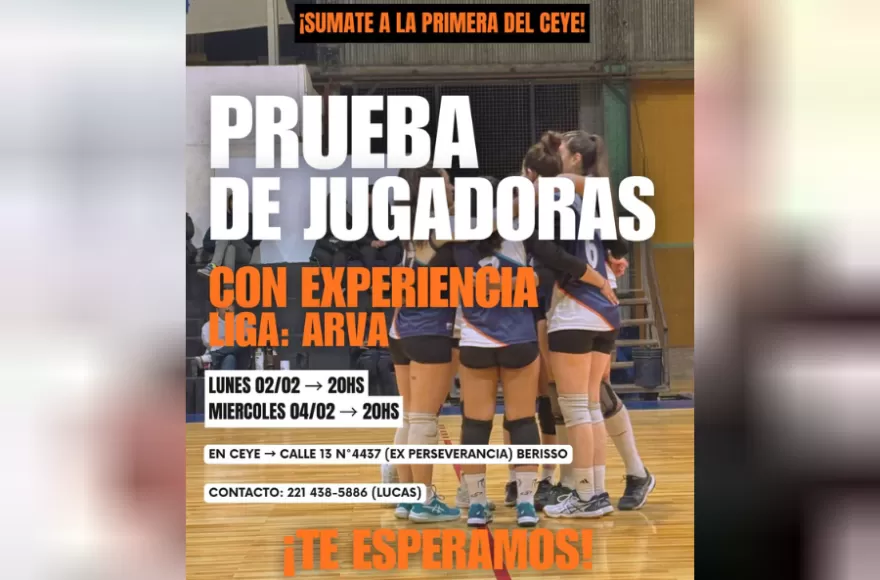 El Club CEyE inició una convocatoria para reforzar su Primera División femenina de vóley.