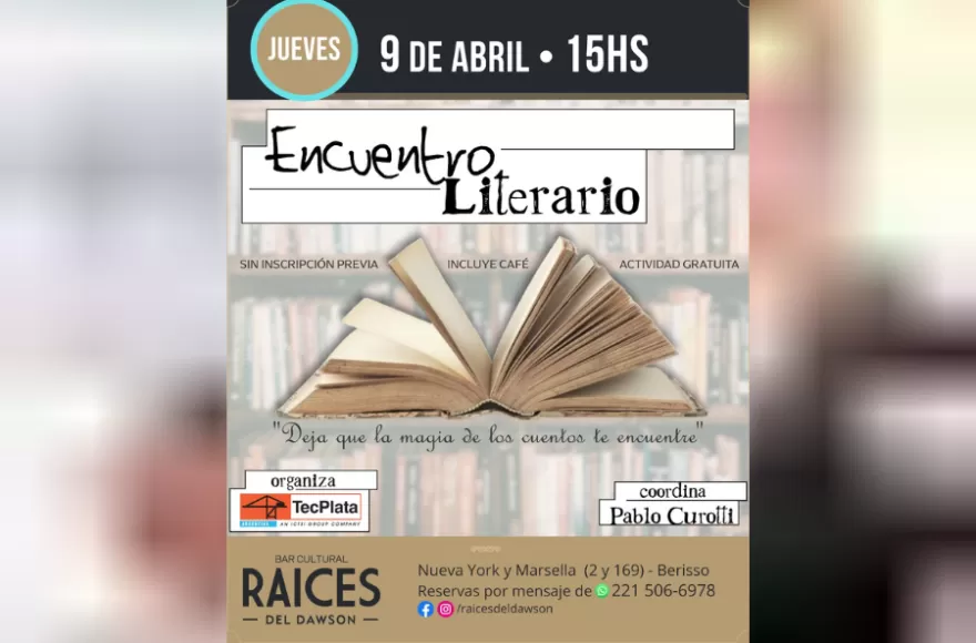 Este jueves hay un encuentro literario.