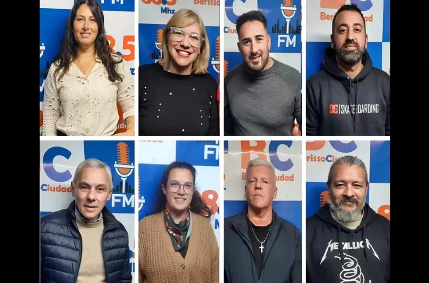 Los postulantes en primer término.