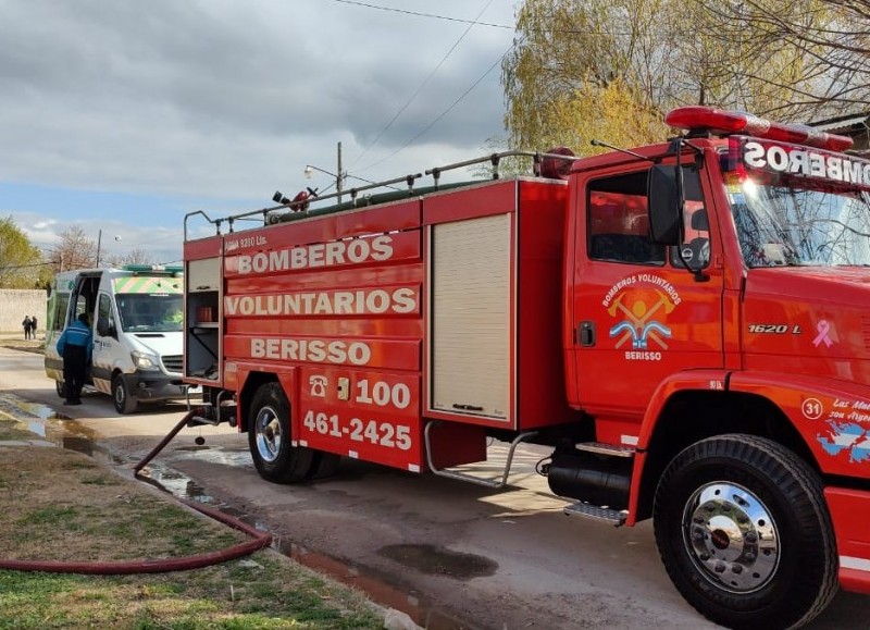 Intervención de bomberos y del SAME.