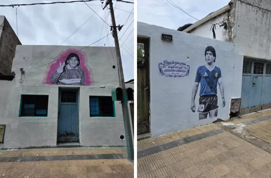 La imagen de Maradona, presente en Berisso.