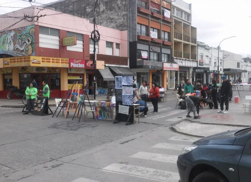 Manifestación en la Avenida Montevideo.