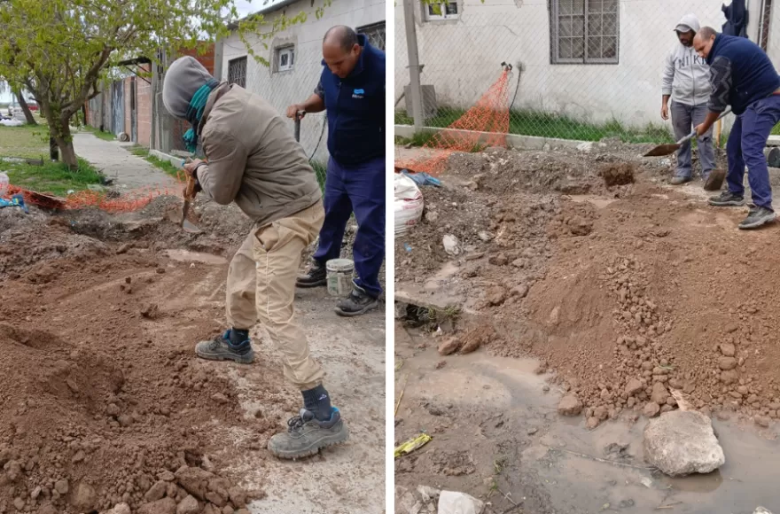 ersonal de la Delegación realizó trabajos en el sector y procedió a tapar el pozo.