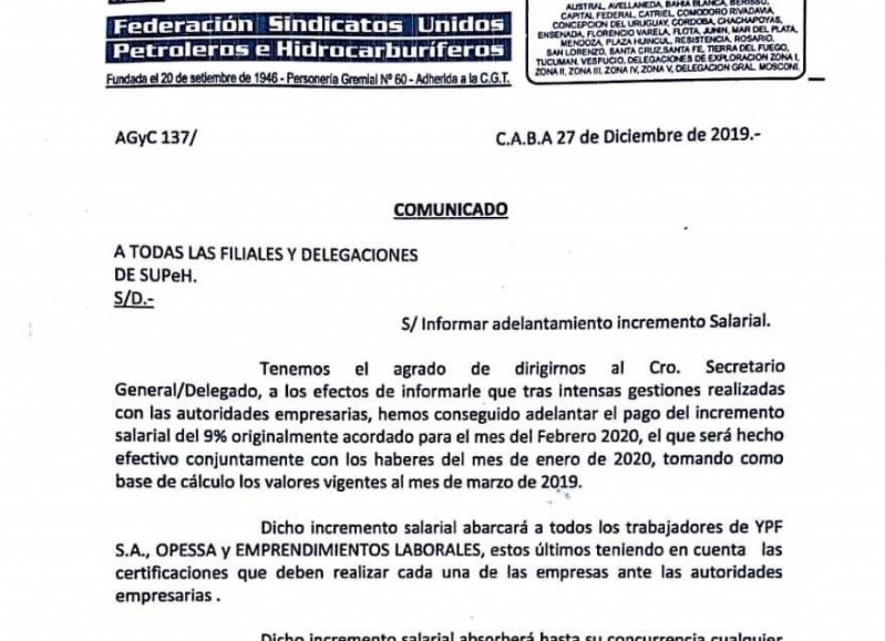 La comunicación oficial.