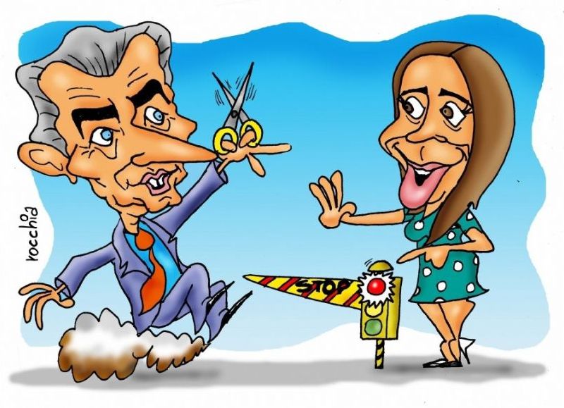 Mauricio Macri, mandatario nacional, y María Eugenia Vidal, gobernadora de la Provincia de Buenos Aires. (Dibujo: NOVA)