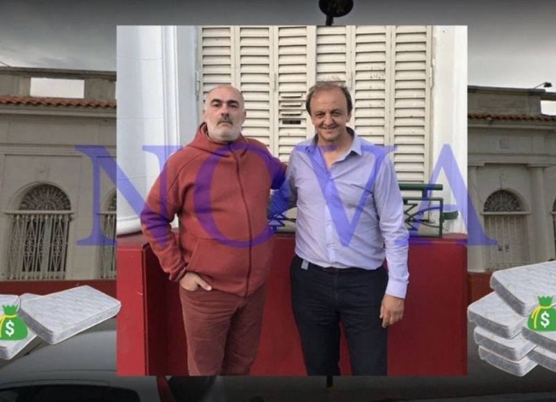 Daniel Montes junto a Gustavo Asnaghi entregaron colchones y mercadería para ganar las elecciones internas.