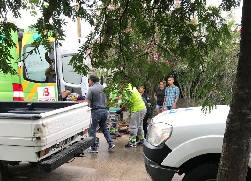 Traslado del accidentado al nosocomio local